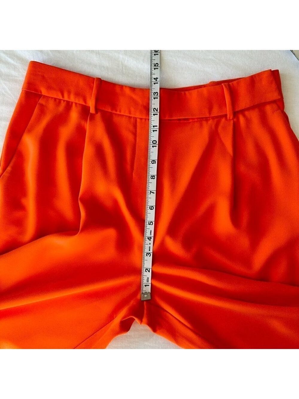 Ever New Wide Leg Isla Trousers Orange Gerbera Womens Size 10 Petite New - Picture 10 of 12